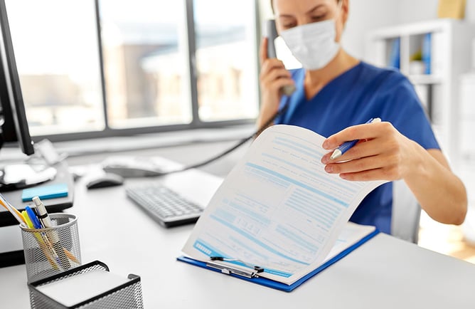 Care Manager looking at patient record